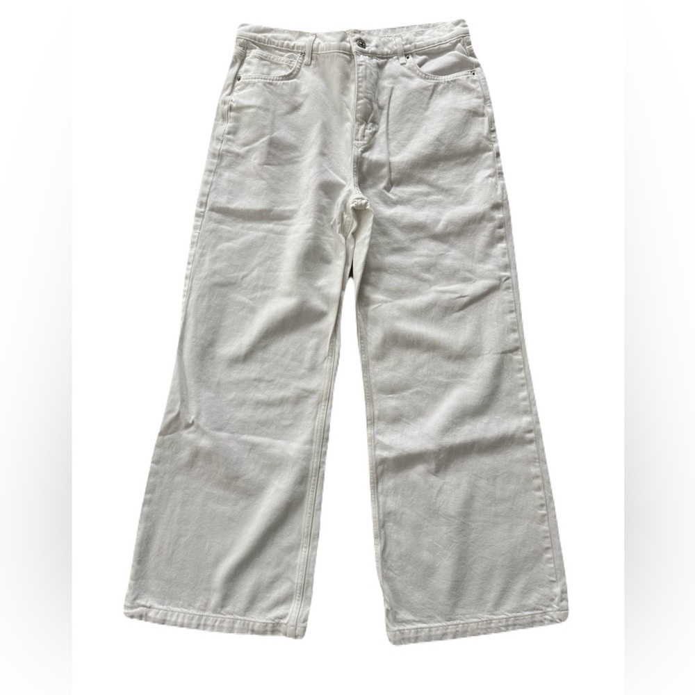 NWOT Women's Free People Stride White High Waist Baggy Denim Jeans Size 30 - Picture 3 of 9